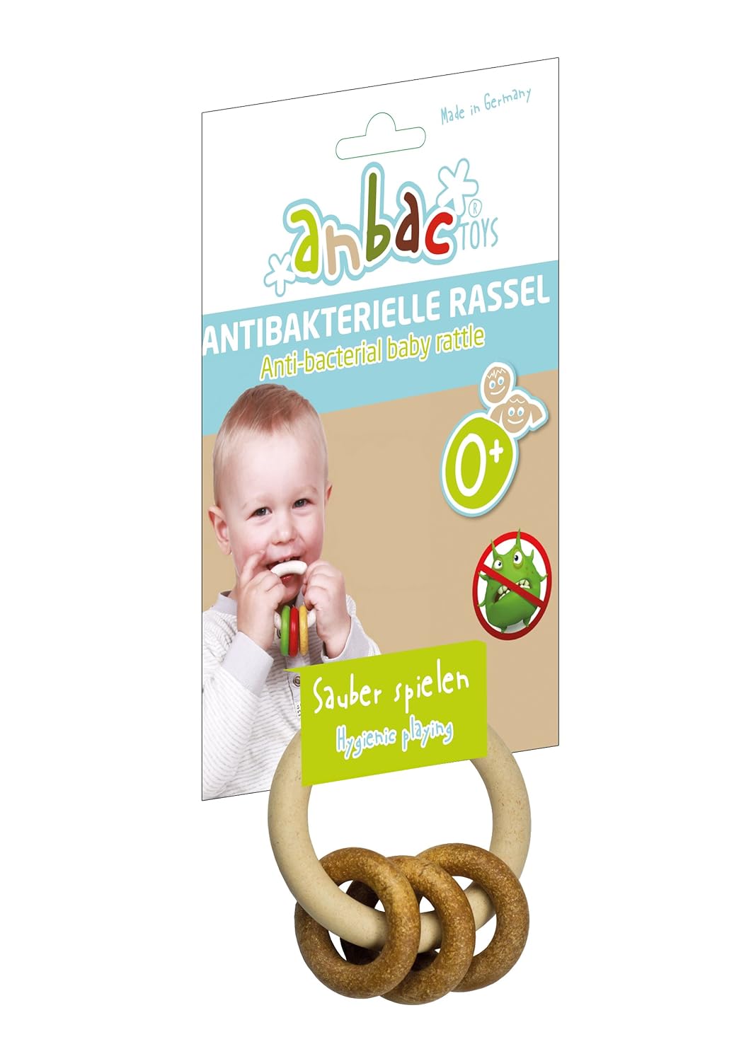anbac baby rattle natural